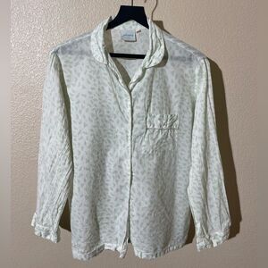 Elegant White Patterned PJ Top